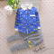 包包小象 2016新款0-1-2-3岁男童男宝宝春秋季休闲衬衫开襟衫套装两件套 建议身高73CM-80CM 藏蓝色满身眼衬衫套