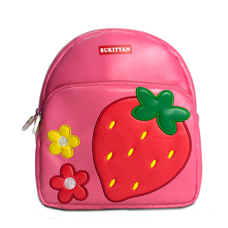 诗克恰秋季新款PU材质双肩包 刺绣卡通图案多款可选 1-3岁 粉色