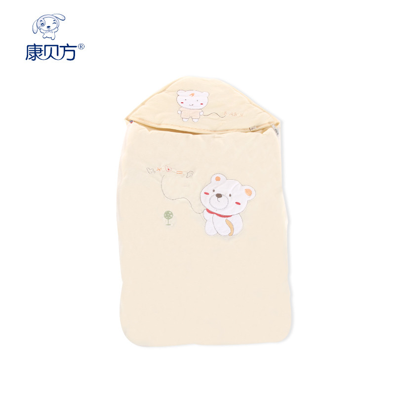 【康贝方】婴儿加厚抱被宝宝秋冬薄款包被抱毯新生儿抱被#0610 80*80cm 0610黄色