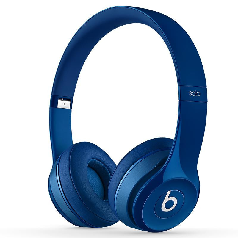 Beats Solo2通用重低音音乐耳麦 独奏有线耳机 头戴式耳机 蓝色