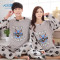 秋冬季男女士法兰绒睡衣女保暖可爱卡通熊绒质家居服套装 女款XL码 HX-兔八哥情侣绒