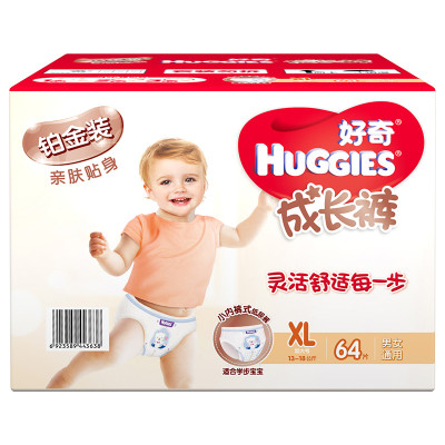 HUGGIES 好奇 铂金装 婴儿纸尿裤 XL 64片 *3件