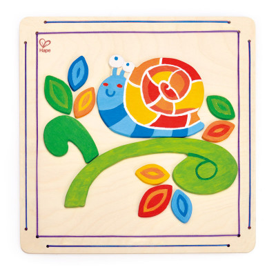 德国hapee5112diy涂鸦木贴画-快乐蜗牛儿童趣味木贴画
