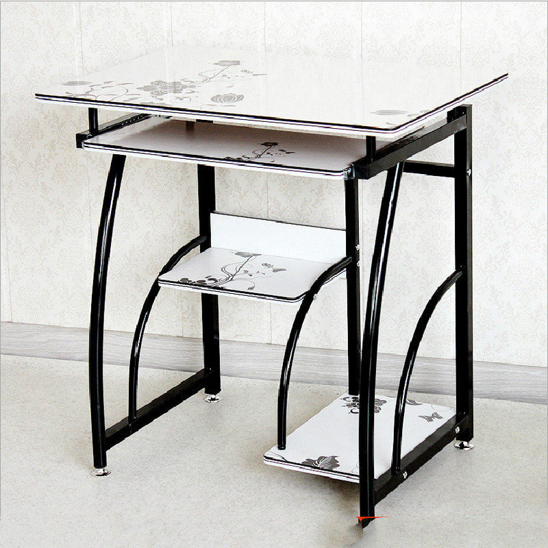 【京好】电脑桌 简易办公台式书桌简约家用写字桌A136 70cm黑胡桃色无斗