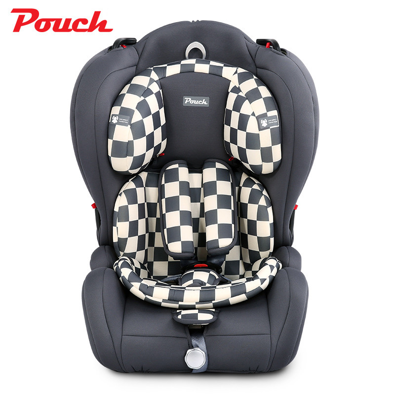 Pouch帛琦 Q19儿童安全座椅9M-12岁36KG车用便携式安全带固定式免装车载宝宝安全座椅汽