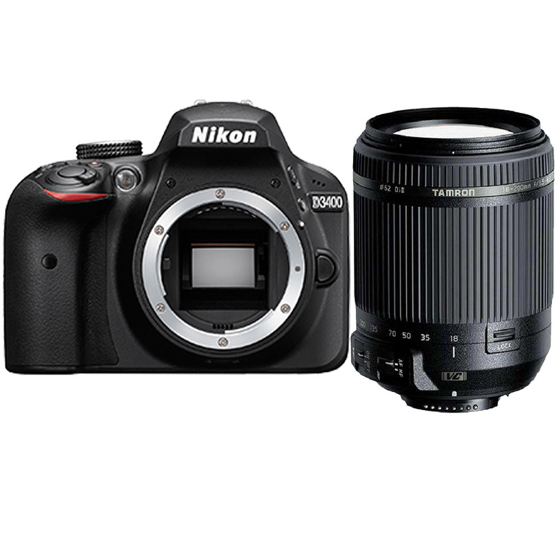 尼康(Nikon) D3400(腾龙18-200mm) 镜头套机 约2,416万 11个对焦点 数码单反相机