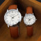 鹏志（PANGCHI）手表 简约韩版商务休闲皮带男表 时尚数字石英钢表带女士腕表2265