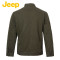 JEEP/吉普男装秋冬款外套纯棉立领大码休闲棉衣JW13WJ210 185/100B(56) 卡其色R4