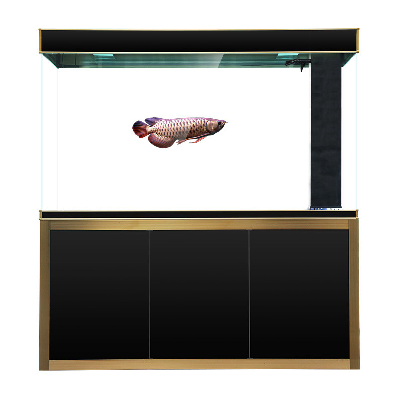 汉霸 金属边框水族箱 超白玻璃底过滤鱼缸 靠墙款1.2米长x52cm宽x86cm缸高/71cm柜高 古铜+黑