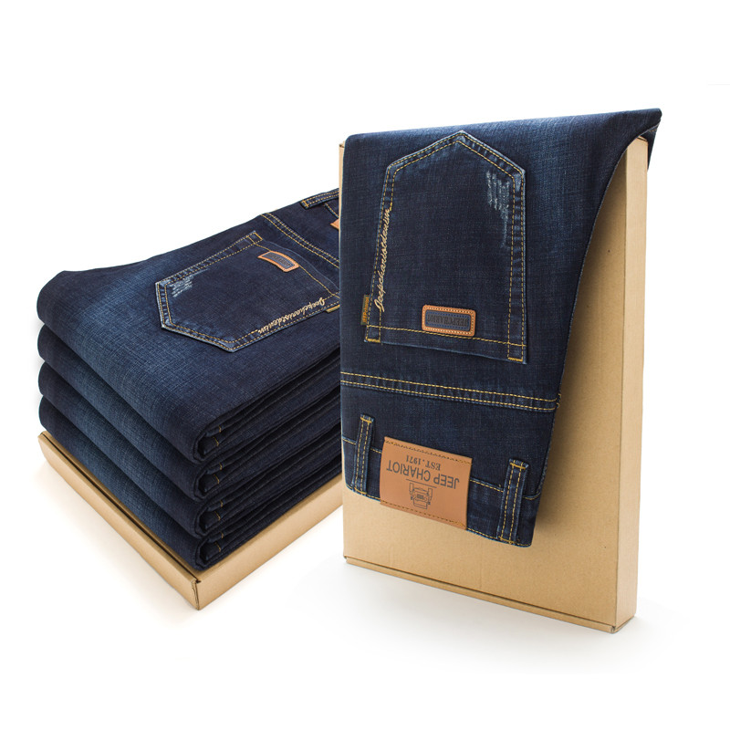 2019春季新款男士牛仔裤商务直筒牛仔裤 男柔软舒适透气弹力休闲裤男长裤子四季款吉普战车JIPUZHANCHE 31(2尺4) JP6625浅蓝（薄款）