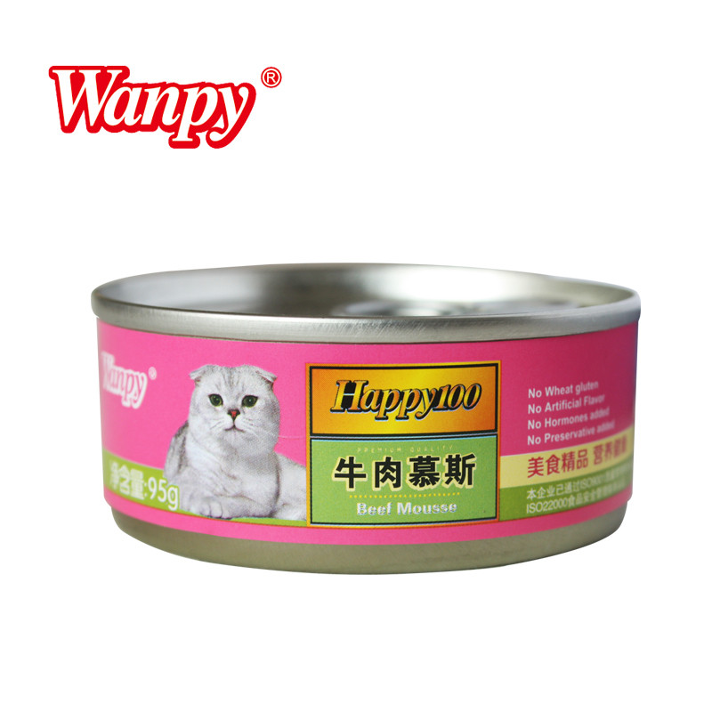 顽皮Wanpy宠物 猫用-金枪鱼慕斯罐头95g 湿粮包零食