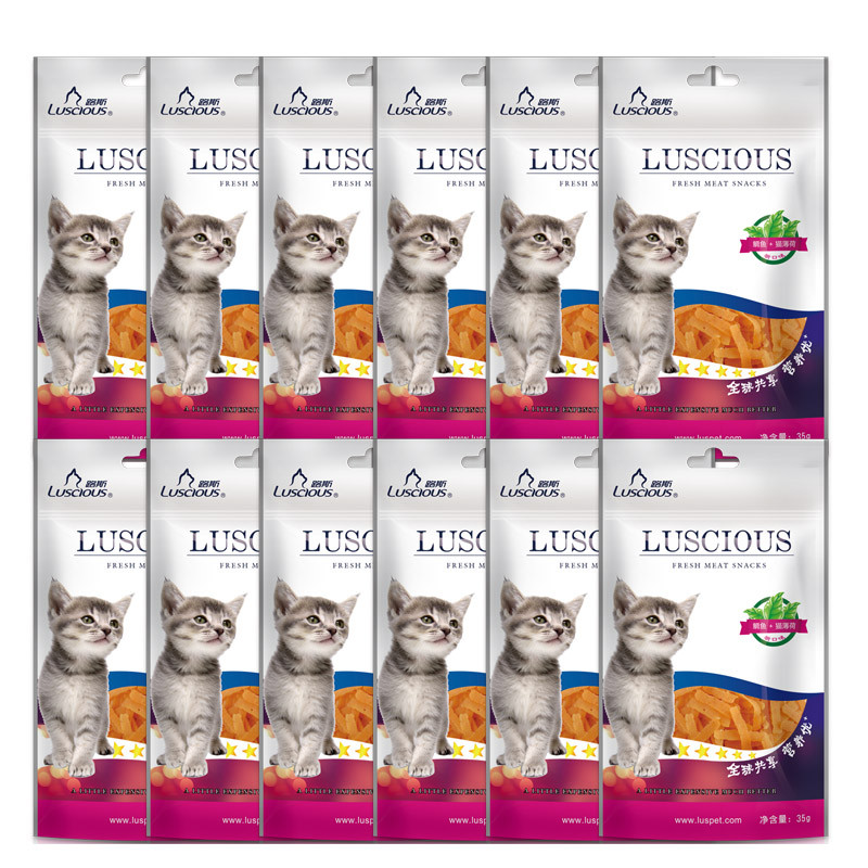 路斯宠物猫零食猫零食鲷鱼猫薄荷35g*12