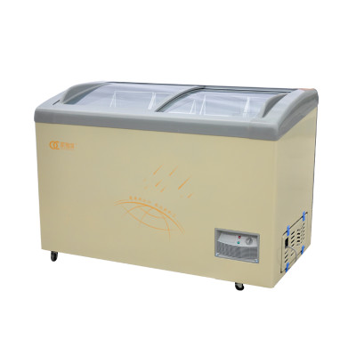 358升家用双温冷柜玻璃门顶开门小型冷藏展示柜冷冻雪糕柜sd/sc-358y