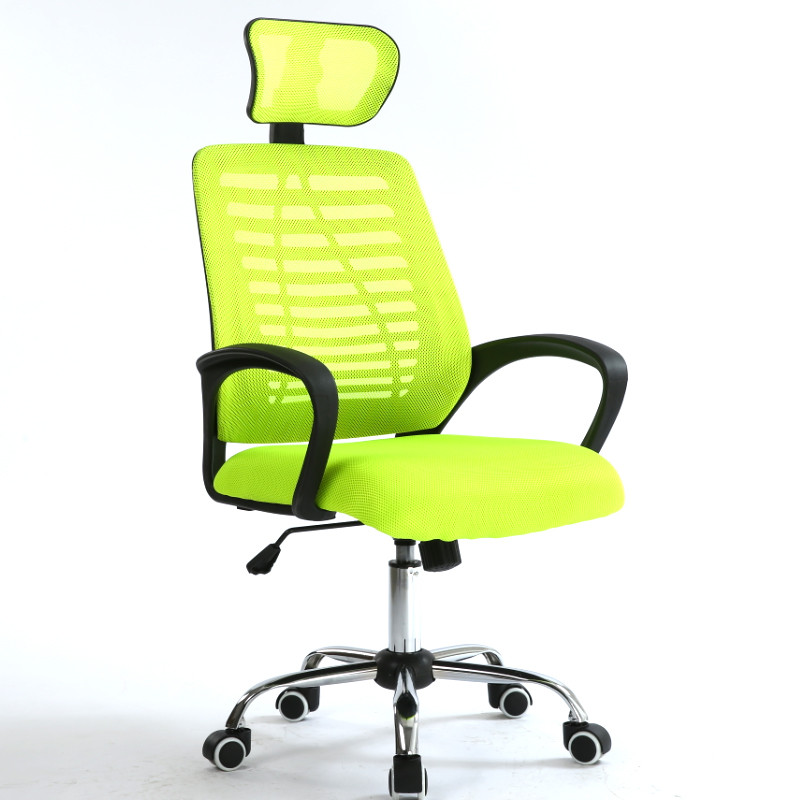 迈亚家具 电脑椅 升降转椅 网布职员椅 弓形会议椅 办公椅 果绿带头枕-滑轮脚