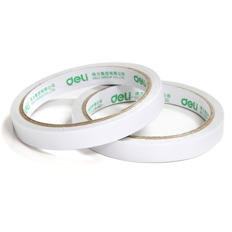 得力（deli）30407棉纸双面胶带24mmX10yX80um(白)(36卷/盒)
