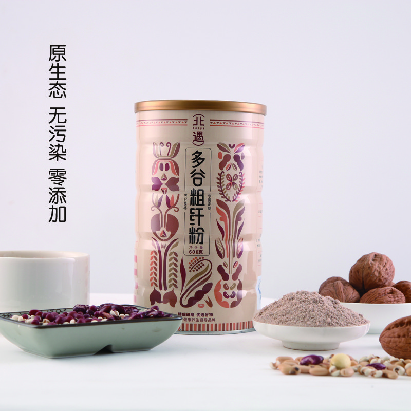 北遇 多谷粗纤粉 精美罐装 600g/罐 五谷杂粮代餐熟粉