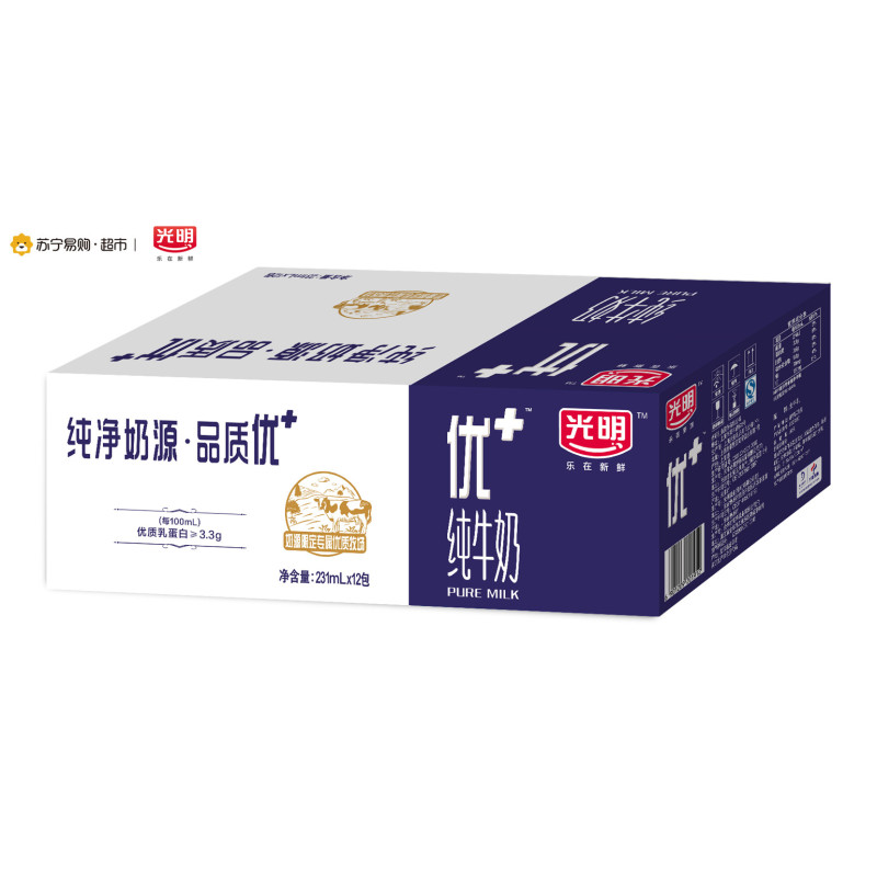 光明优 +纯牛奶 250 ml*16