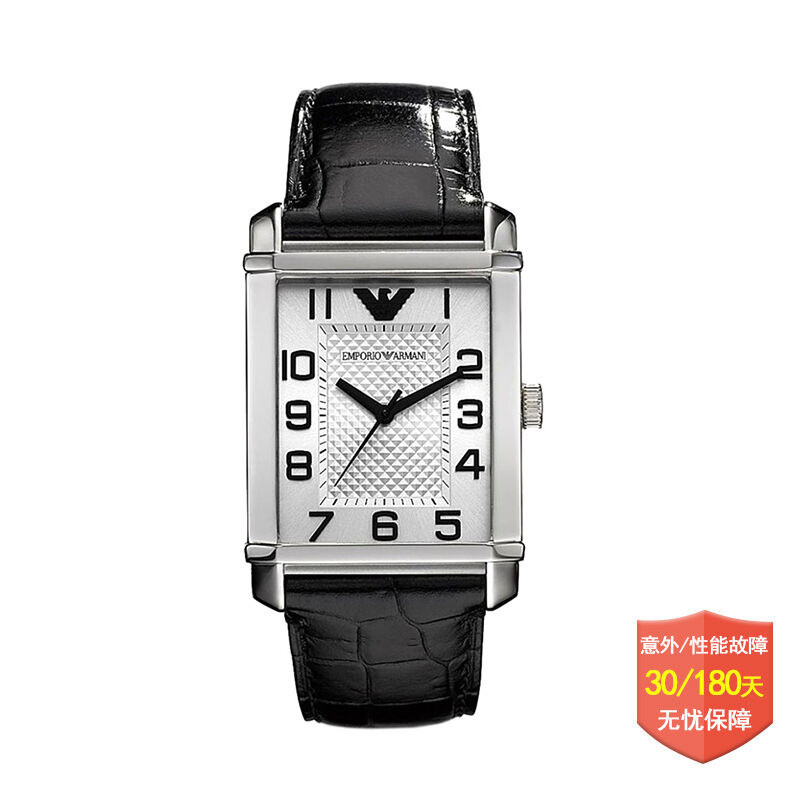 阿玛尼(EMPORIO ARMANI)女表 运动休闲时尚简约女士皮带方盘石英表 女 腕表AR0486系列 AR0486(大号)