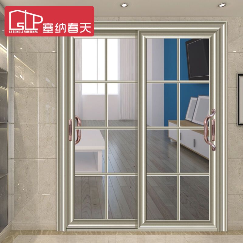 塞纳春天 推拉门厨卫门钛镁铝合金玻璃门 厨房卫生间门 型号 SNCT-3101 双包门套一米