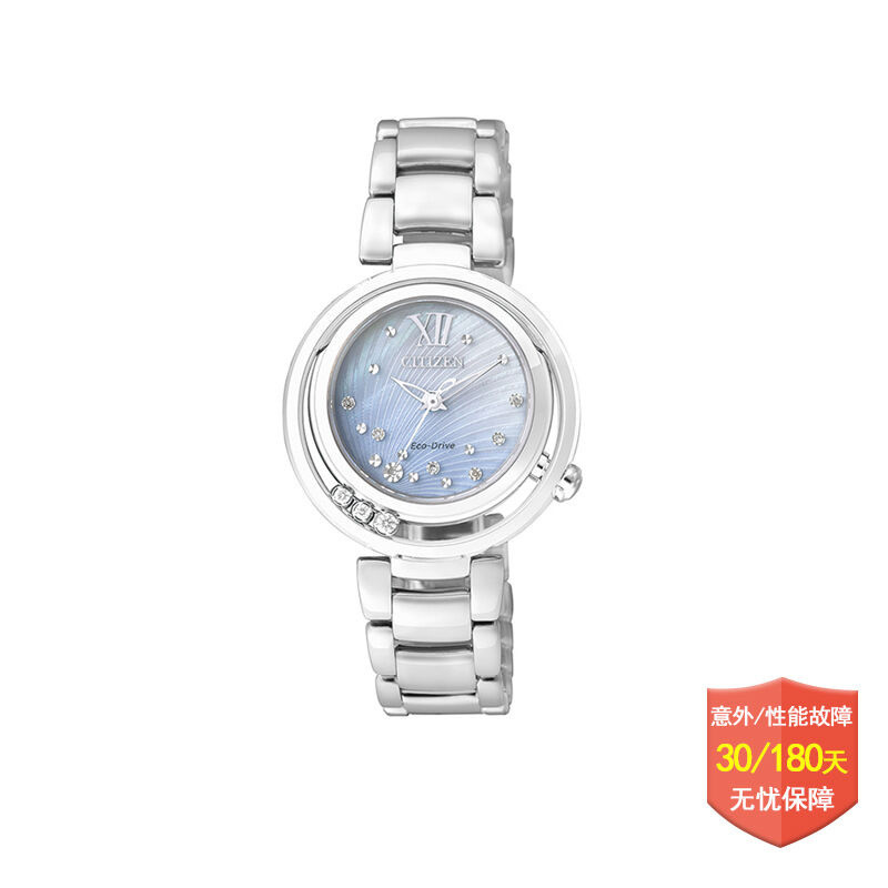 西铁城(CITIZEN)手表时尚镶钻光动能钢带女士腕表EM0327-50D1488442421666 EM0327-50D