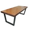 美式铁艺实木书桌简约电脑桌椅松木双人书桌写字台办公桌工作桌子 120*60*75木板8公分