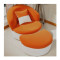 淮木（HUAIMU） 懒人沙发单人椅创意可爱简约布艺小户型可拆洗卧室阳台1868 桃粉色白底+脚踏