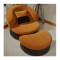 淮木（HUAIMU） 懒人沙发单人椅创意可爱简约布艺小户型可拆洗卧室阳台1868 粉色白底+脚踏