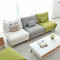 淮木（HUAIMU） 北欧创意单双人组合宜家小户型 可拆洗布艺沙发三人小猪头客厅卡座 四件组合