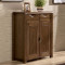 淮木（HUAIMU）新中式现代纯胡桃木鞋柜两门对开门储物柜实木鞋柜 两门鞋柜
