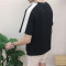 魅言魅语20172017夏新款男装日系港风韩版圆领撞色英文绣花青女短袖T恤班服1489079853378 M 黑色