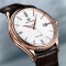 天王表(TIANWANG)手表 昆仑系列蝴蝶扣皮带机械表商务男士手表钟表 白色