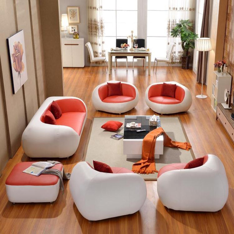 淮木（HUAIMU） 创意休闲沙发 个性单人三位简约现代真皮小户型客厅组合沙发5938 三人位真皮