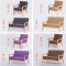 淮木（HUAIMU） 日式单人沙发小户型双人椅布艺实木小沙发椅宜家休闲椅卡座咖啡椅7246 紫色