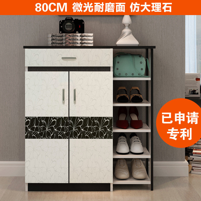 淮木（HUAIMU）鞋架创意鞋柜子实木组装多功能门口收纳家用穿储物鞋柜时尚鞋柜 80cm仿大理石