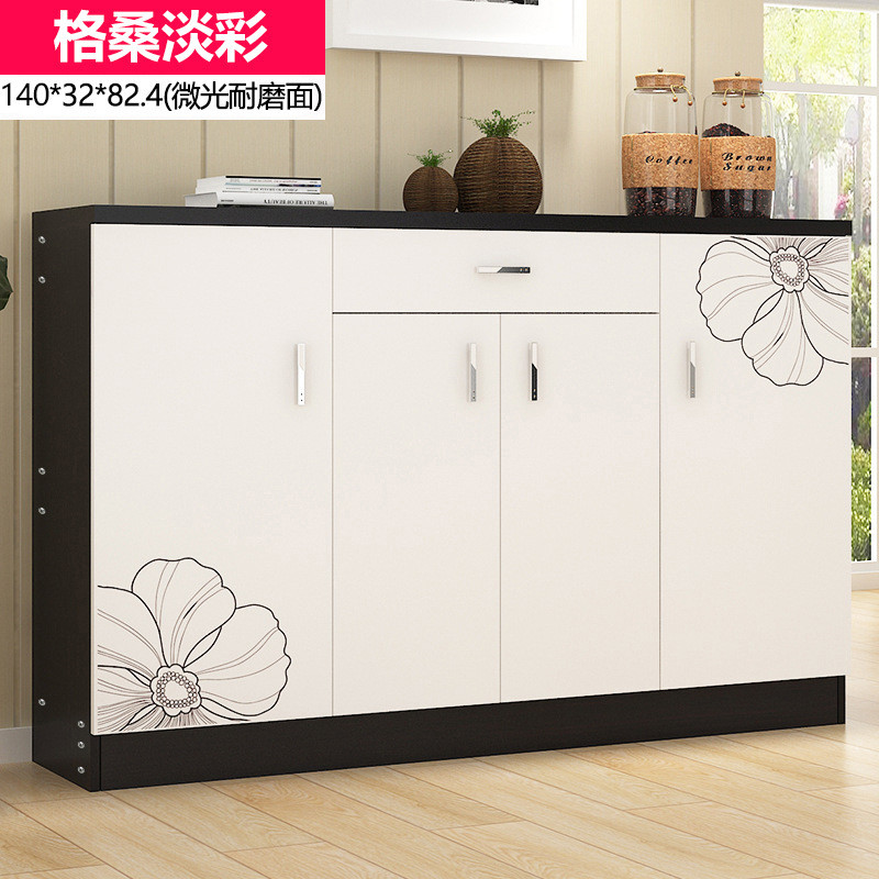 淮木（HUAIMU）简约现代鞋柜实木烤漆玄关门厅柜隔断柜多层大容量高 140cm单斗格桑淡彩