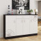 淮木（HUAIMU）鞋柜实木时尚鞋柜储物收纳柜简约简易鞋架玄关 140cm双斗五叶浅酌