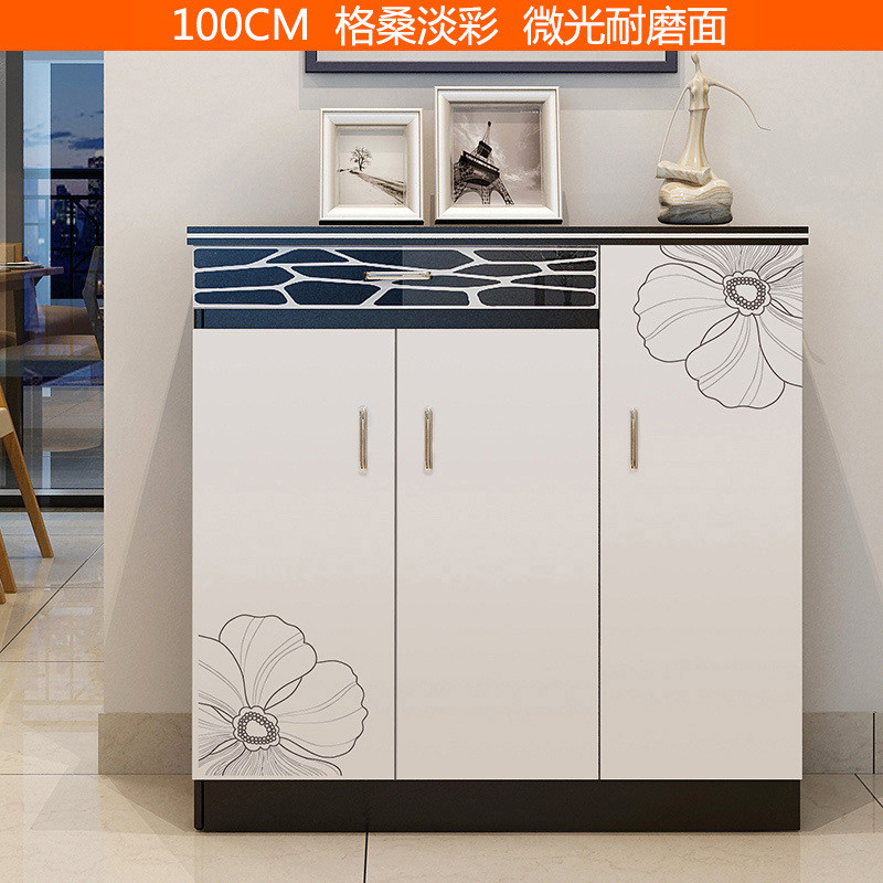 淮木（HUAIMU）地中海鞋柜全实木美式时尚欧式三门烤漆韩式门厅柜 100cm格桑淡彩204