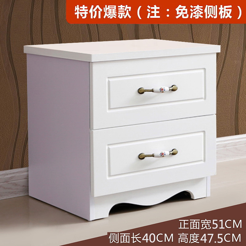 淮木（HUAIMU）床头柜简约柜柜简约现代小型时尚床头柜柜迷你床头柜柜卧室家用柜19L60 欧式简约注侧面免漆