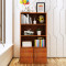 淮木（HUAIMU）书柜简易书架置物架落地储物柜学生收纳柜组合柜置物小柜子 5层-黄梨木+白门