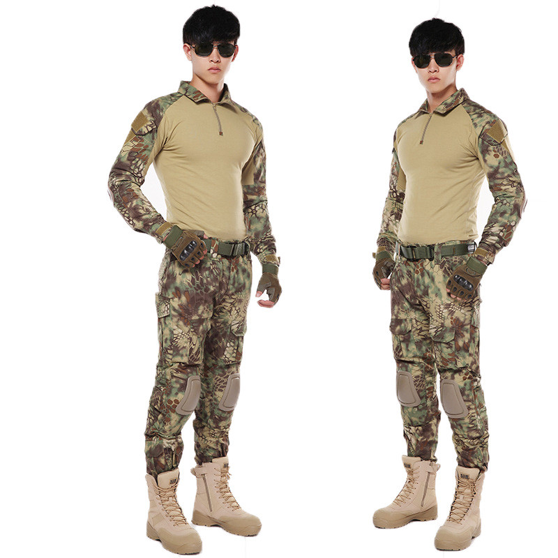 嘟嘟美倍尔 运动户外07式青蛙套装紧身衣战术迷彩服户外GEN2迷彩服 34(XL) 丛林蟒纹套装