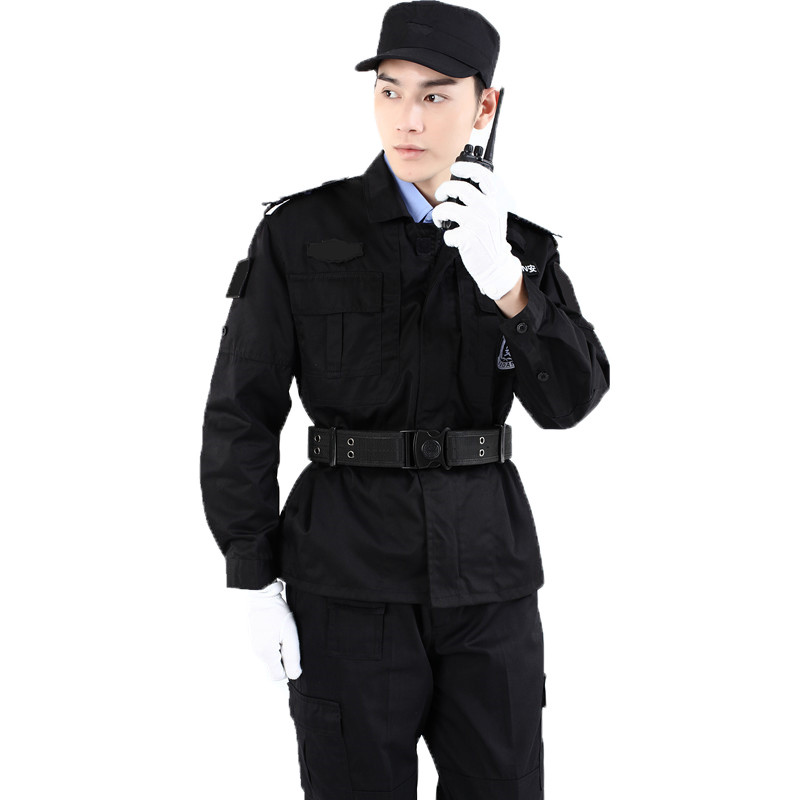 嘟嘟美倍尔 秋冬季保安作训服套装 99特战服 黑色安检服 冬装 175 黑色