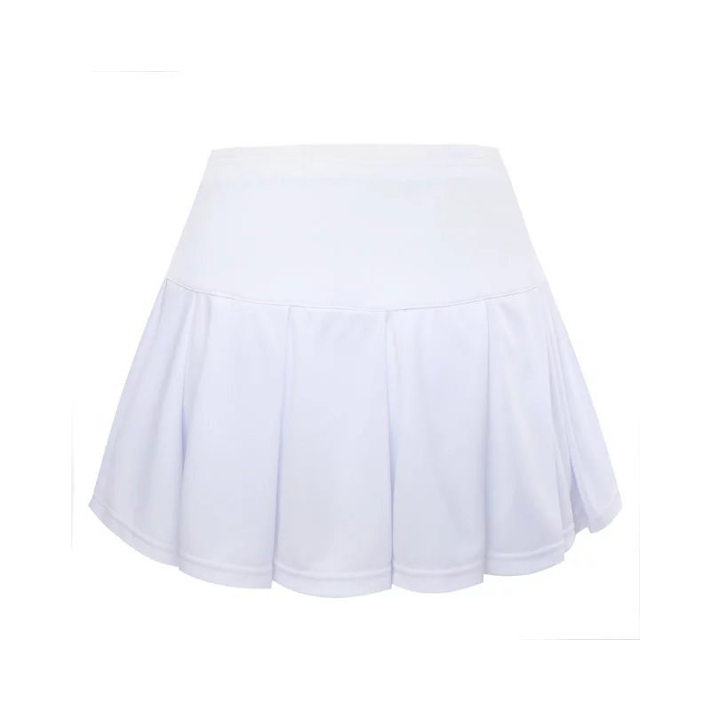 嘟嘟美倍尔 男女圆领羽毛球服情侣运动服套装速干透气儿童中小学生乒乓球服 童S 白色短裙