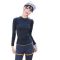 嘟嘟美倍尔 运动户外套装假两件休闲潮流时尚套装女韩版瑜伽服跑步紧身衣裤长袖健身衣运动 XL 黑紫色