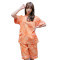 嘟嘟美倍尔 提花 新款男女情侣汗蒸服桑拿服浴服浴衣 XL 浅紫色女款
