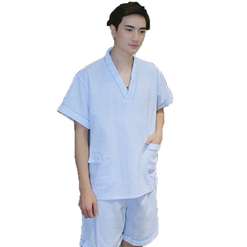 嘟嘟美倍尔 男女情侣浴服汗蒸服浴衣足疗按摩桑拿服 L 蓝色男款