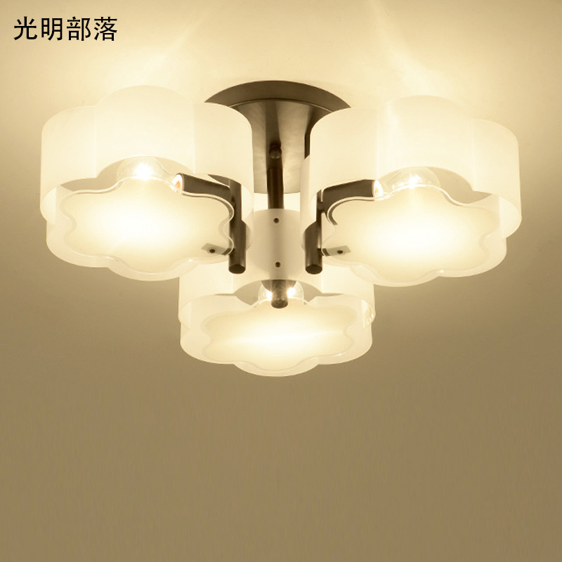 GMBL光明部落LED吸顶灯个性大气客厅卧室灯简约现代灯具创意北欧亚克力餐厅灯书房灯儿童灯 梅花款3头送暖光灯泡