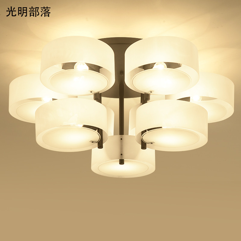 GMBL光明部落LED吸顶灯个性大气客厅卧室灯简约现代灯具创意北欧亚克力餐厅灯书房灯儿童灯 圆形款9头送暖光灯泡