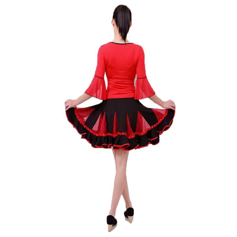 嘟嘟美倍尔 广场舞舞蹈服装春款 广场舞服套装跳舞服户外瑜伽舞蹈 红色裙套