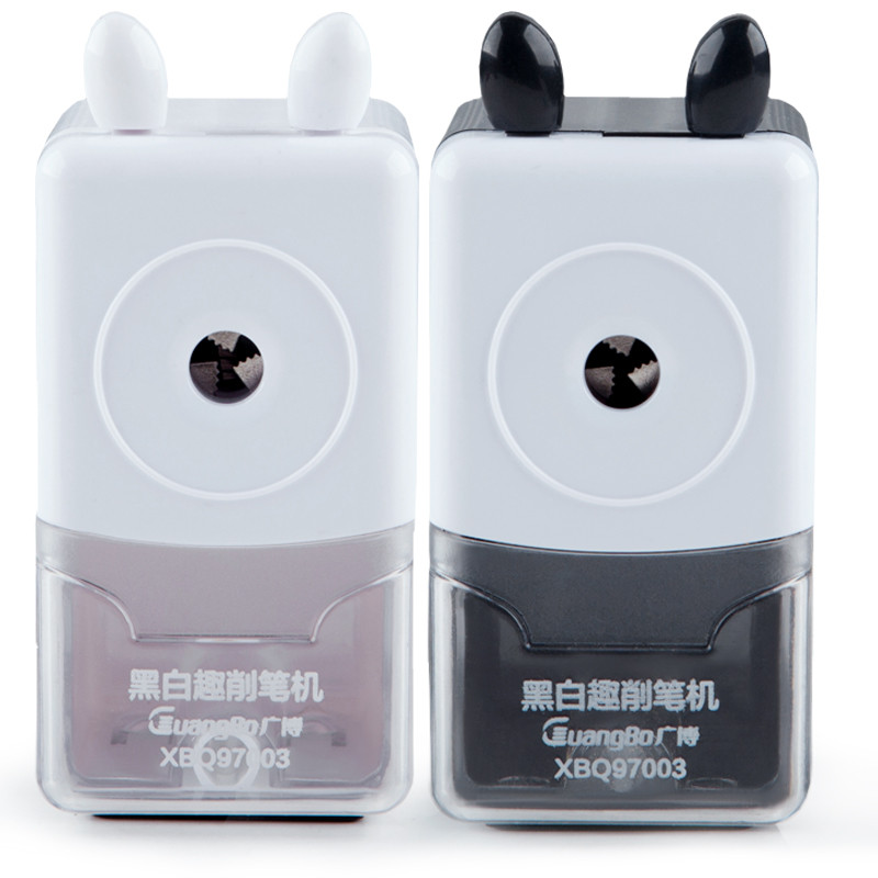 广博(GuangBo)XBQ97003黑白趣削笔机 削笔器 办公铅笔刀 学生卡通卷笔刀 手动削笔机 颜色随机