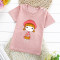 纯棉卡通短袖T恤 55#（适合身高80-90cm） 粉色口袋熊